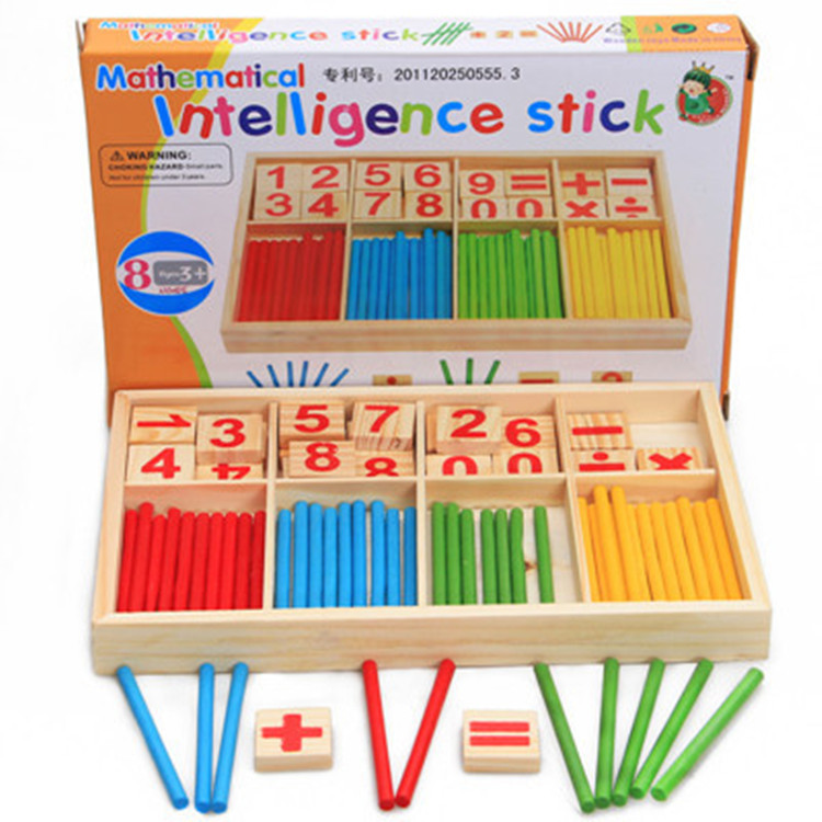 儿童益智早教启蒙数数棒玩具幼儿园数学教具木制算数学习盒批发