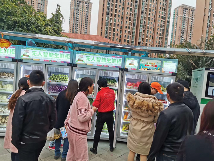 零食果蔬室外自动售货柜 鲜奶无人售货柜 卤味售货柜 自动售菜机