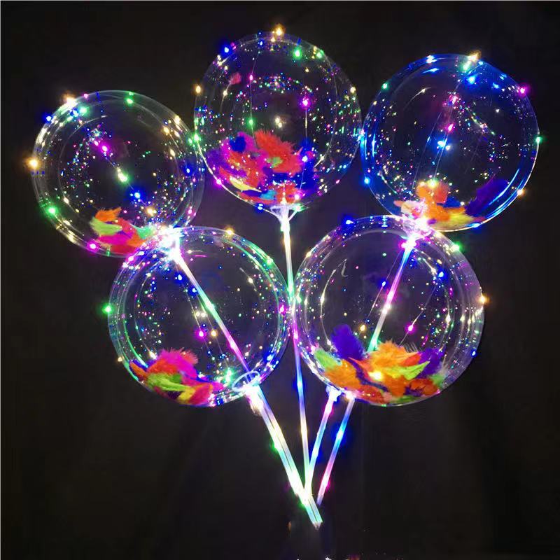 Online Red Balloon with Light Push Best-Selling Luminous Transparent Bounce Ball Hot Sale Street Selling Luminous Cartoon Wholesale Free Shipping