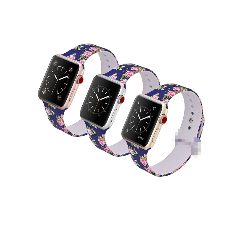 Factory Spot Suitable for Apple Apple IWatch Watch Printed Sports Silicone Strap