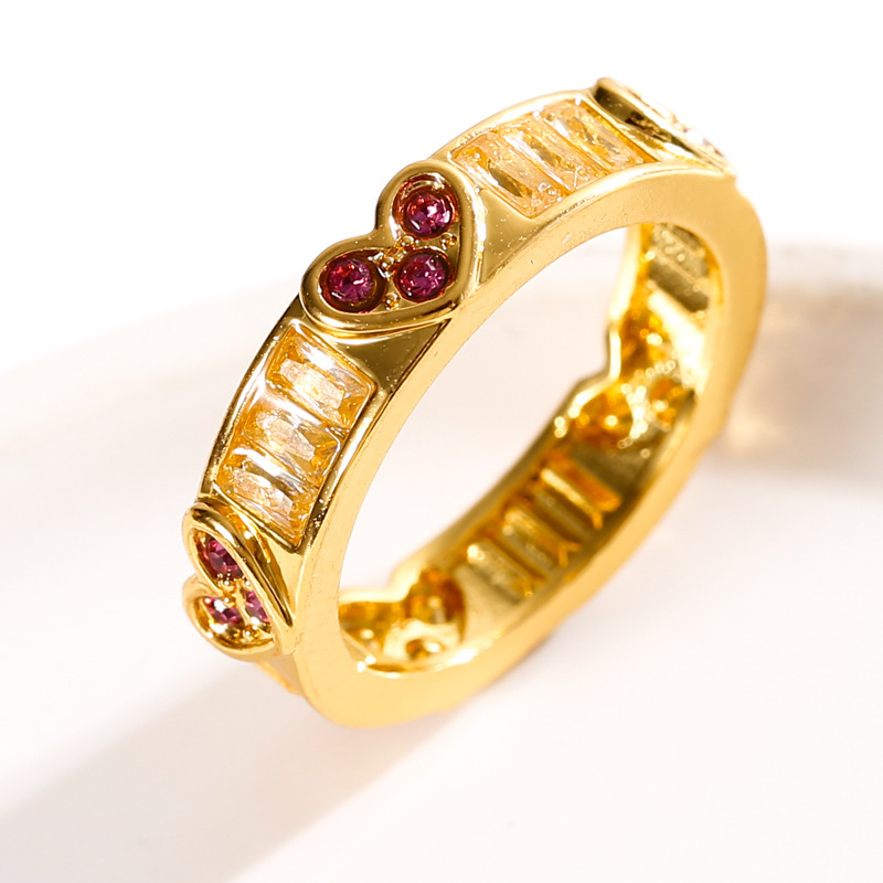 宝诗娜跨境热销饰品 桃心花环甜美爱心戒指小清新时尚 wish直供