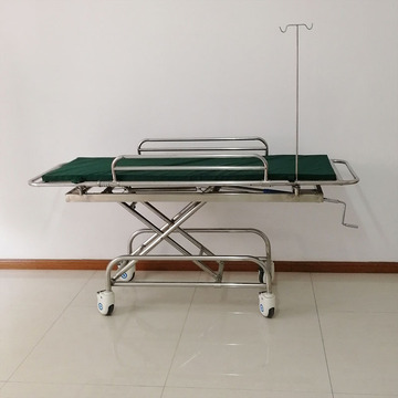 医院用不锈钢可升降担架车带垫子输液架病人急救推车抢救车转运车