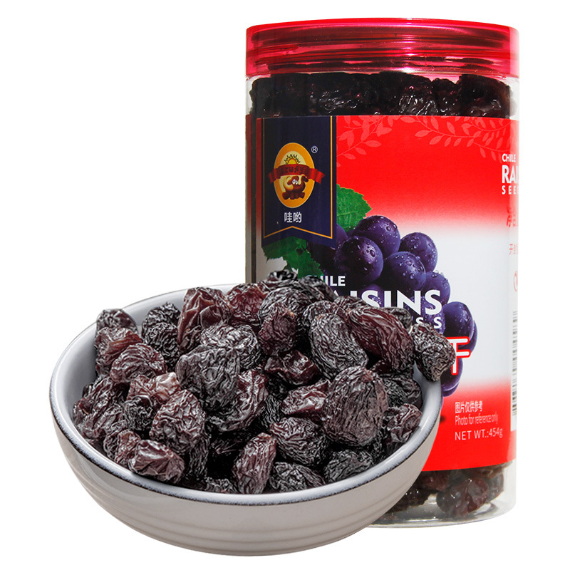 进口零食 果干 智利哇哟牌智利西梅干葡萄干罐装400g 12罐一箱