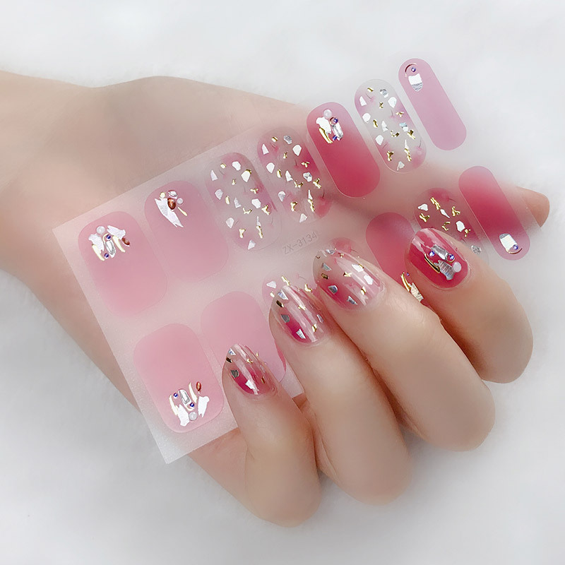 美人贴新款3d钻甲美甲贴纸韩国指甲贴儿童甲油膜星空甲片贴纸