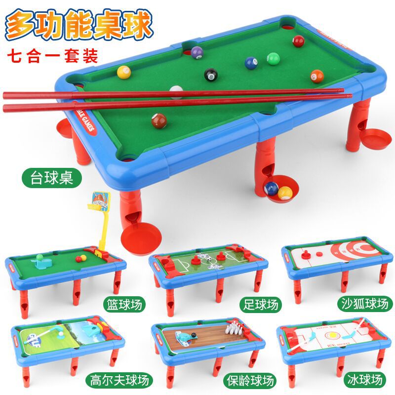 New Children's Multi-Functional Six-in-One Football Basketball Billiard Table Indoor Parent-Child Interactive Sports Leisure Toys