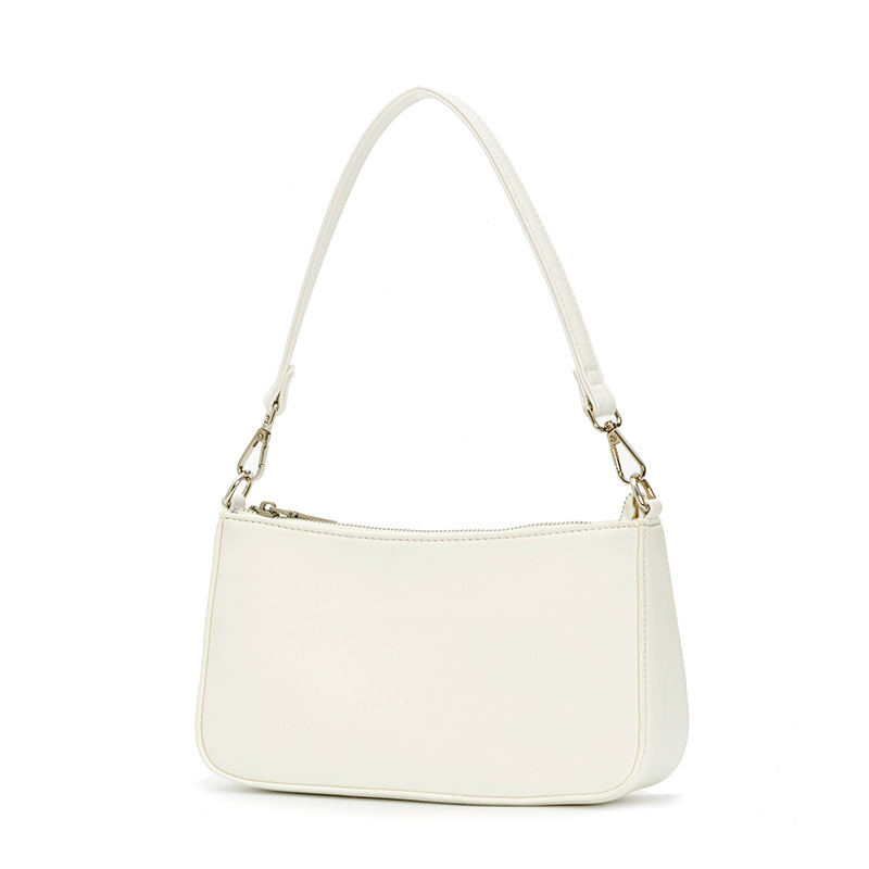 handbag跨境2021夏季小包复古简单纯白色法棍包腋下包斜挎包包