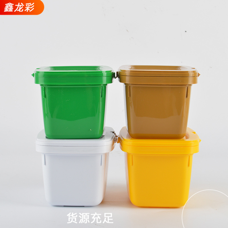 500g白色酱盒定制 黄豆酱拌面酱生菜蘸酱包装盒 食品塑料盒厂家