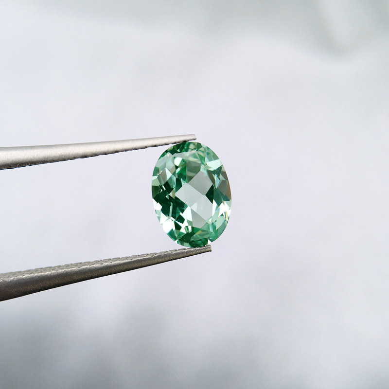 供应培育旦形 椭圆形 天然无烧 有烧绿尖晶 薄荷绿 尖晶