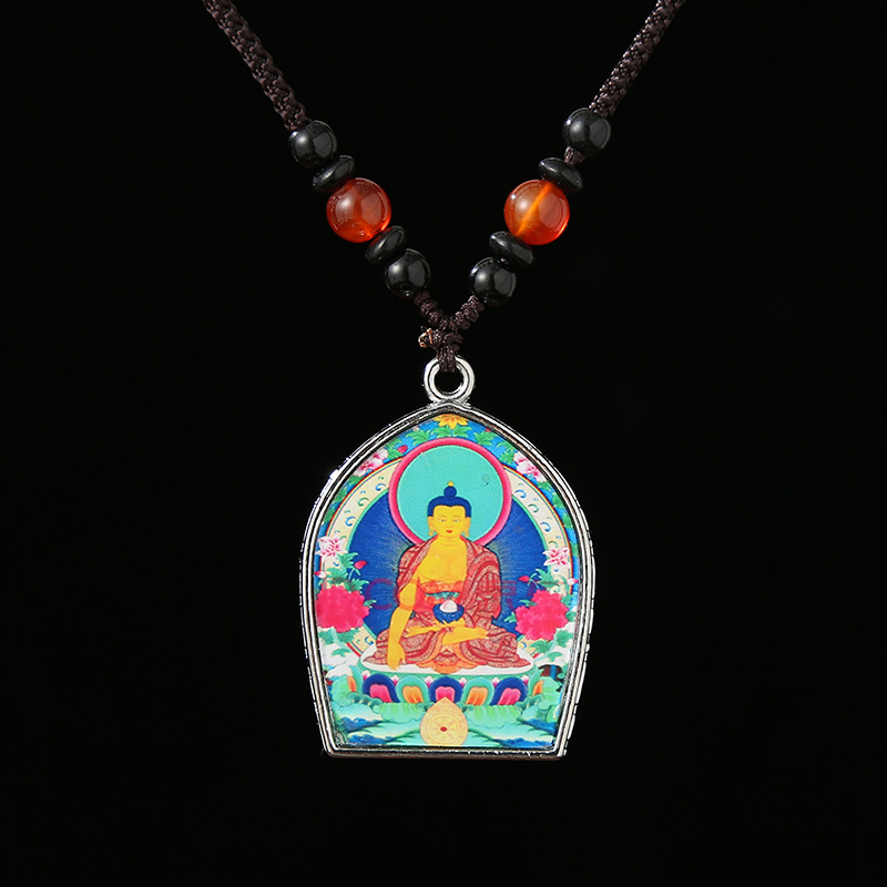 Nepal Thangka Small Buddha Painting Heart Pendant Mukula Amulet Source Manufacturer