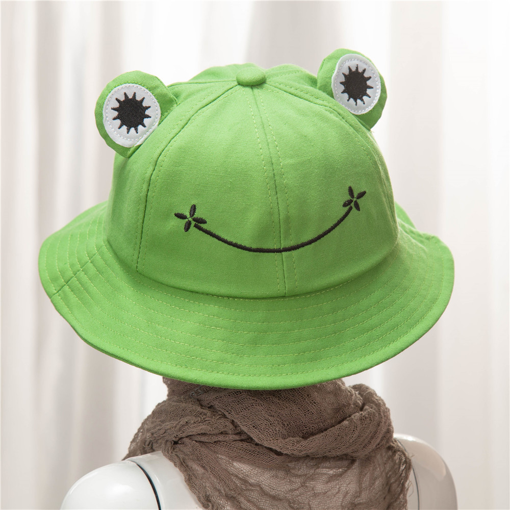 spring and autumn fashion children‘s hat trendy korean frog bucket hat sell cute student sun-proof basin hat
