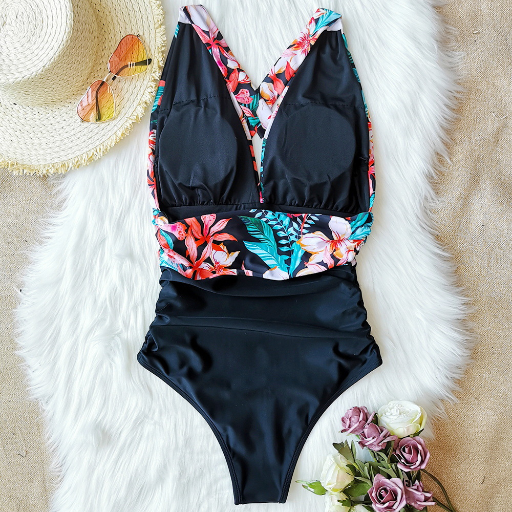 连体游泳衣 欧美2020新款印花泳装女一体式速卖通亚马逊爆款外贸