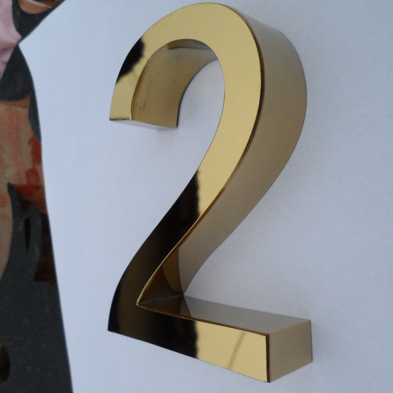 厂家制作精工拉丝不锈钢平面字 电镀钛金球面字 广告牌实心金属字