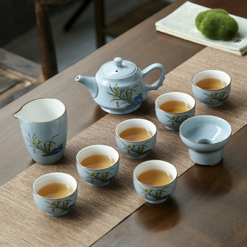 陶瓷茶具套装批发家用功夫茶具整套泡茶茶壶茶碗茶洗青瓷茶杯盖碗