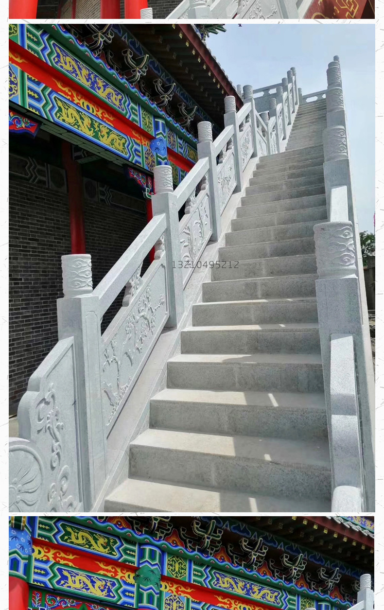 厂家定制汉白玉石栏杆 花岗岩栏板大理石石雕栏板 河道护栏石栏杆