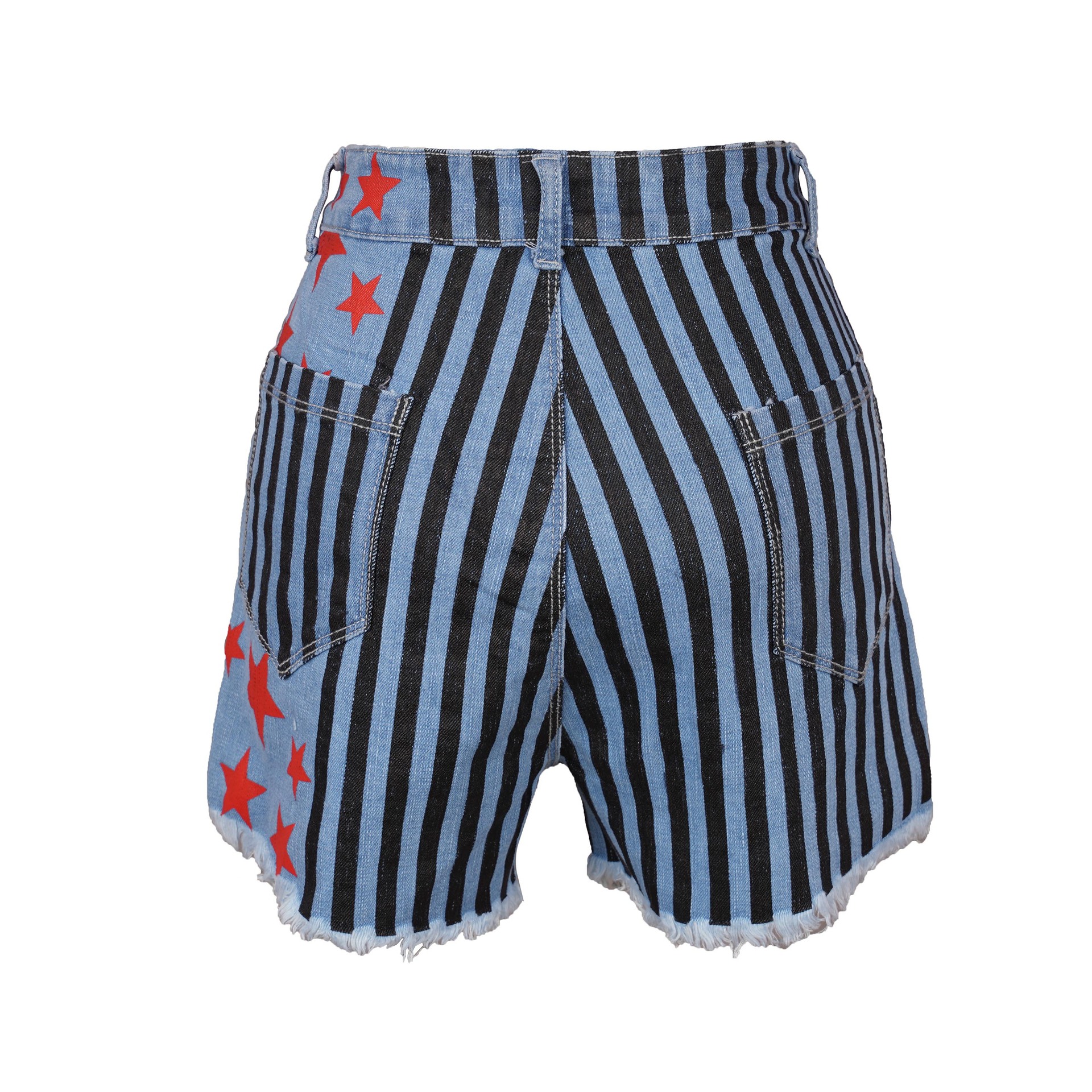 猛禽小队小丑女哈莉·奎茵cosplay破洞棉弹力牛仔超短裤裤