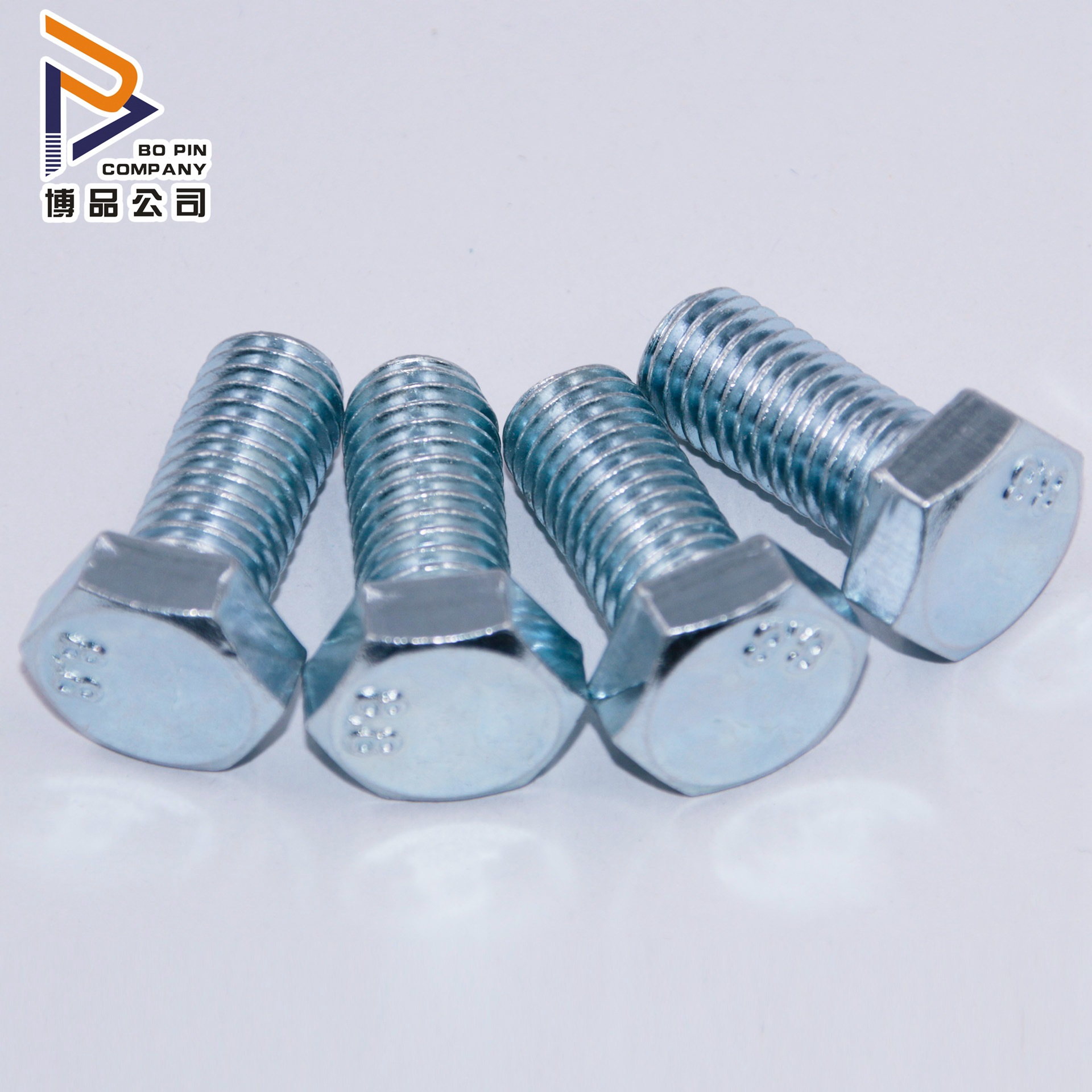 8级镀蓝锌六角全扣螺丝河北厂现货 镀锌六角螺栓