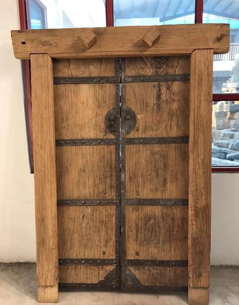 老榆木家具 榆木实木双开老式大门 别墅古建筑四合院通用-阿里巴巴