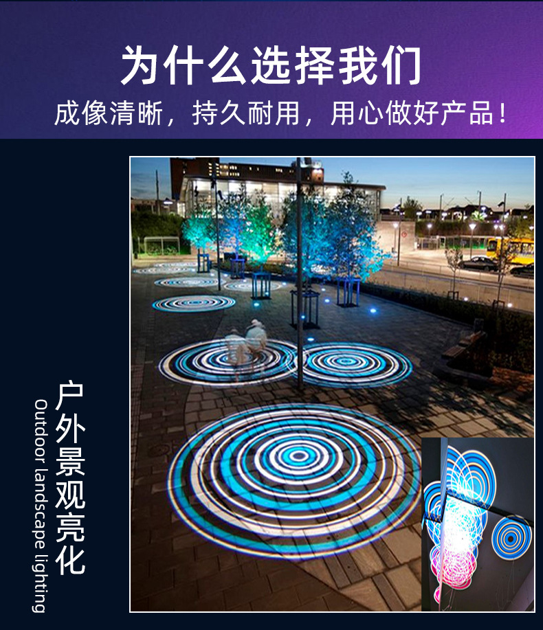 批发高清logo投影灯地面亮化图案广告投影灯舞台指示标识logo射灯