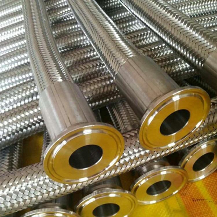 304不锈钢卡盘式波纹管 金属卡箍钢丝编织网软管 卡盘式金属软管