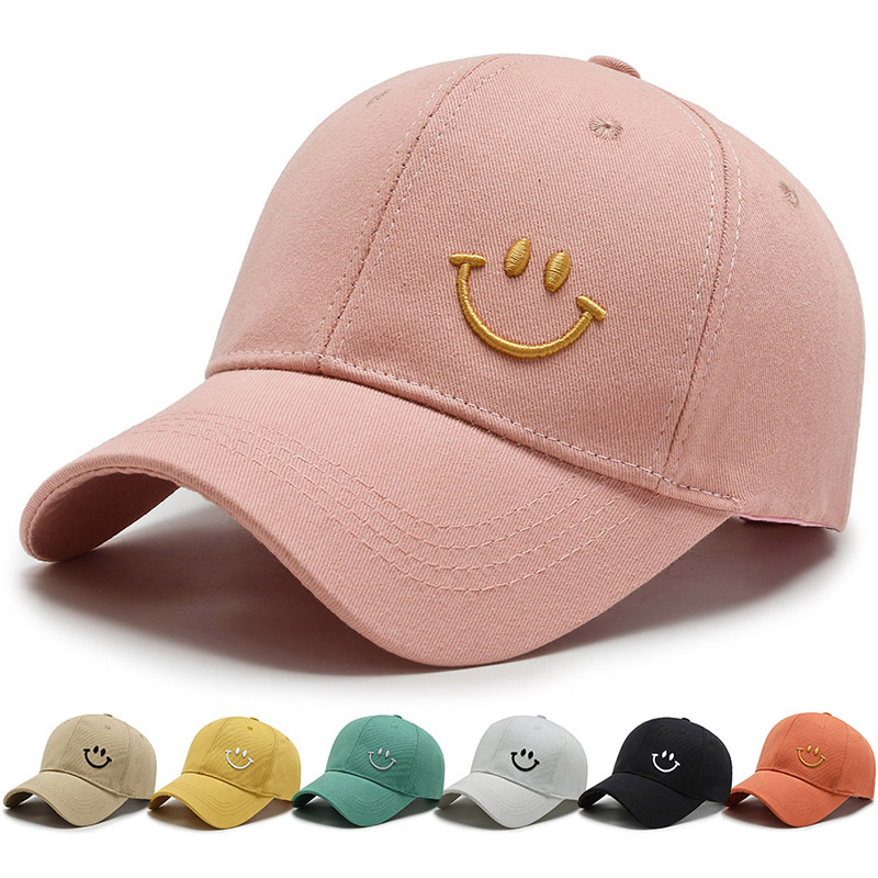 men‘s and women‘s fashion trend four seasons hat korean style smiling face hat sun protection baseball cap sports leisure peaked cap