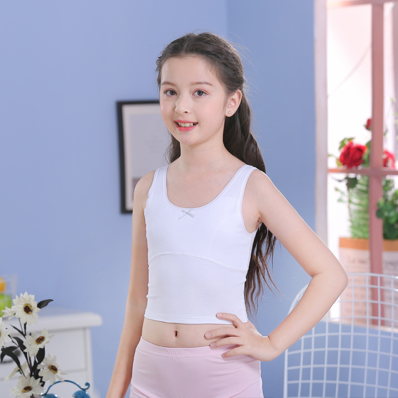 女童内衣发育期小背心女内穿无痕小学生大童女孩初中棉吊带打底