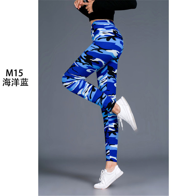 8216 Samouflage Style Printed Leggings European and American Fashion Elastic Ankle-Length Pants Wholesale Aliexpress Amazon Delivery
