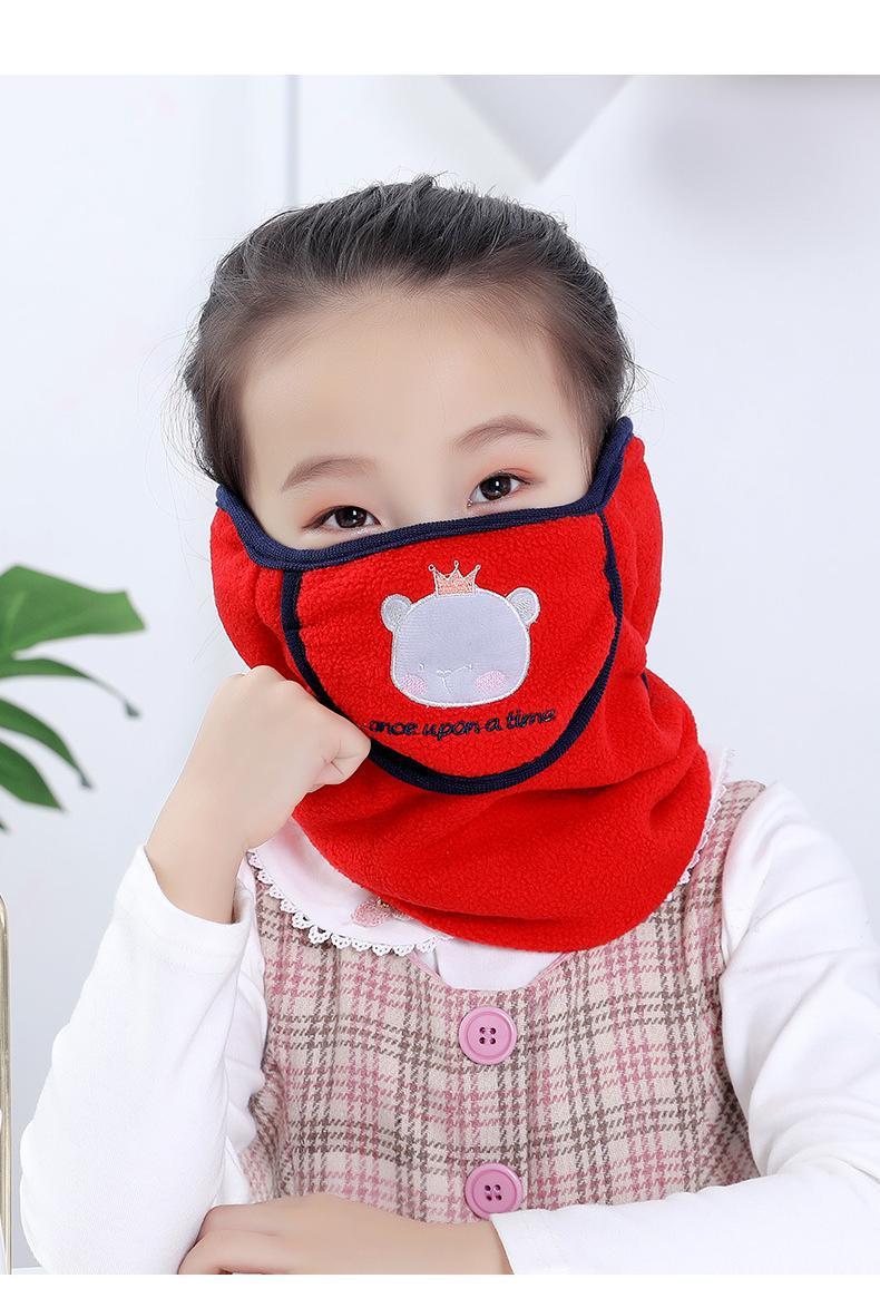 冬季加厚围脖护耳口罩女多功能男童小孩宝宝防寒保暖透气儿童面罩