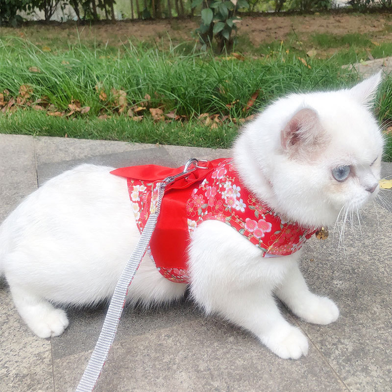 Spring Breathable Pet Supplies Bow Printing Dog Breast Strap Vest Pet Hand Holding Rope Wholesale