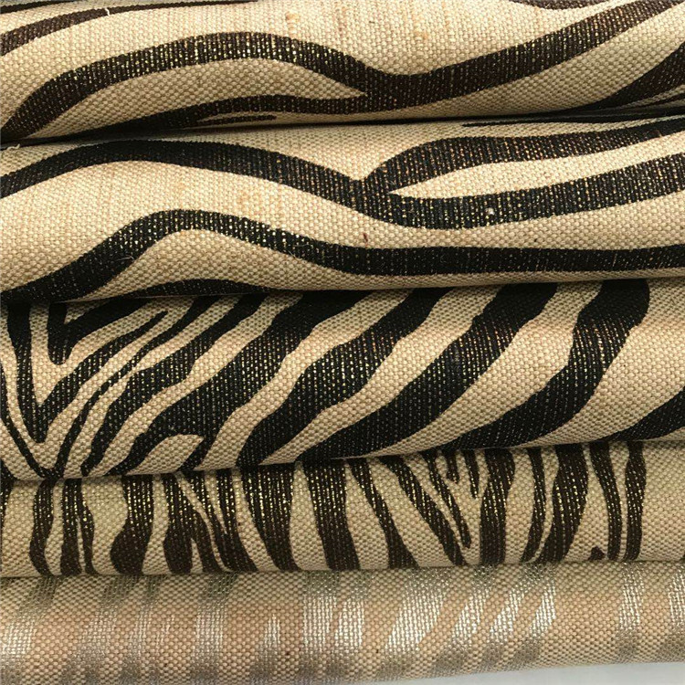 工厂直销 环保麻棉坯布印花 棉麻烫金银布 光面动物纹印花特材