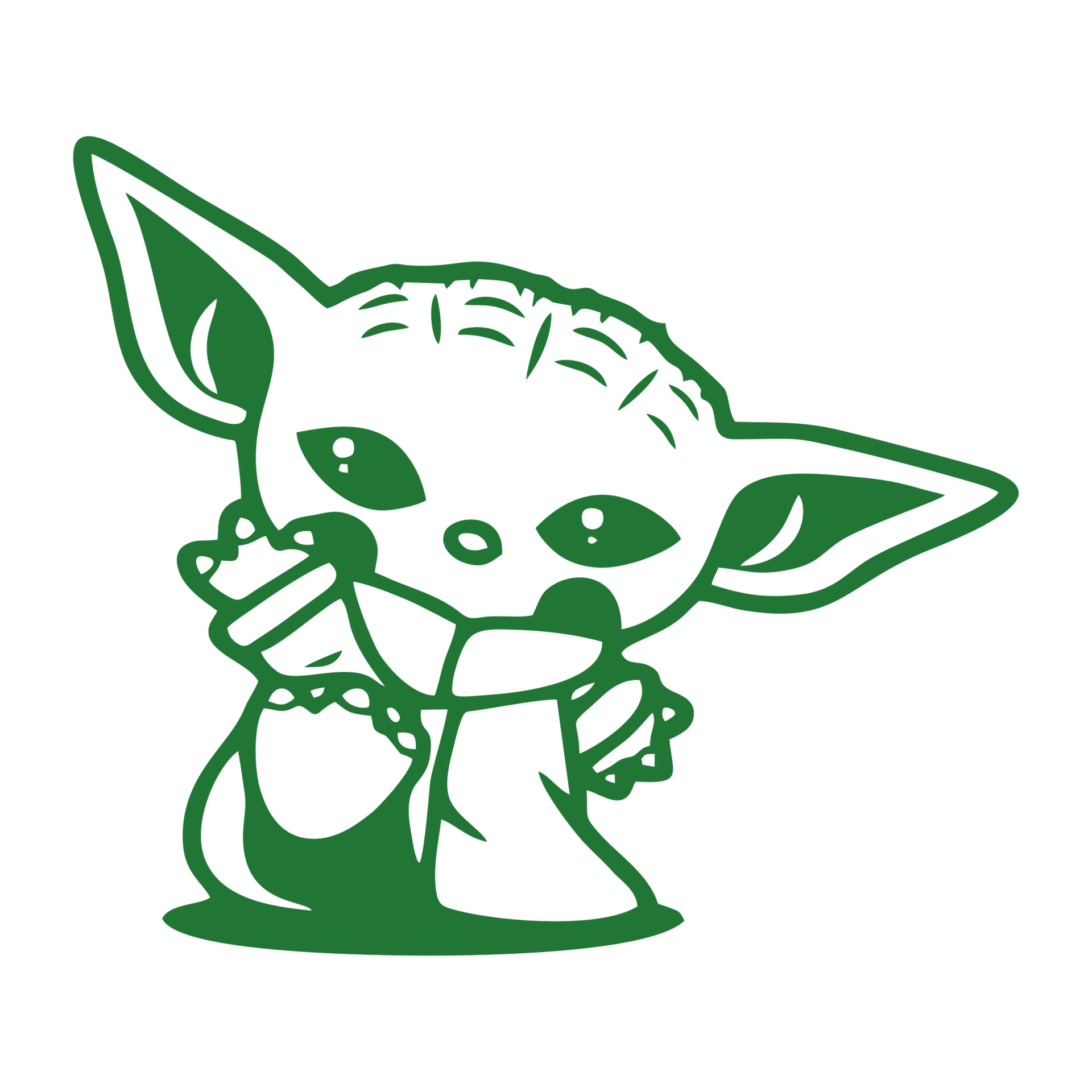 20cm卡通动漫星球大战尤达baby on board pvc聚乙烯汽车贴纸