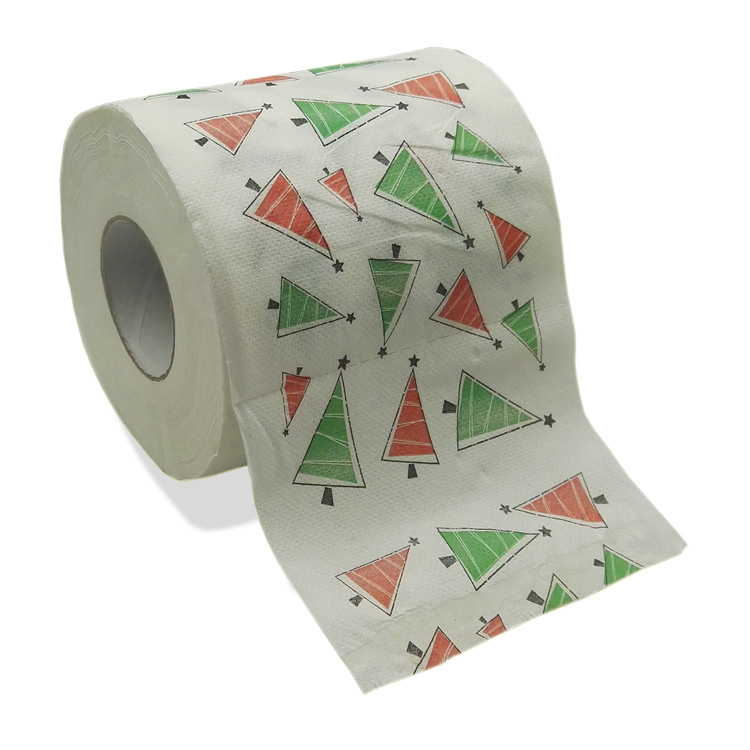 戴盟彩色印花卫生纸速溶卷筒纸家用圣诞节印刷厕纸多色圣诞树卷纸