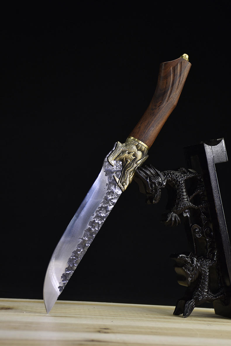 龙泉手工锻打屠宰刀剔骨刀锋利水果刀鬼手作复古切菜刀家用小刀具