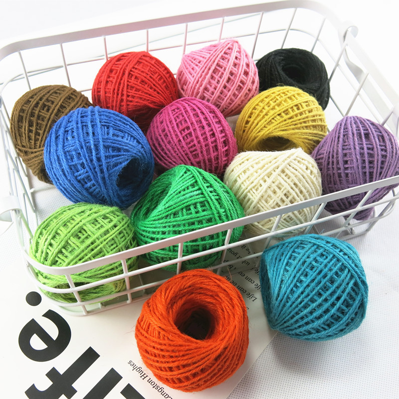 Colored Hemp Rope Tag Rope Kindergarten Photo Wall DIY Hand-Woven Clip Decorative Rope Jute Rope 90 M