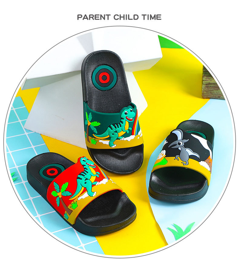 动物可爱卡通儿童拖鞋霸王龙男孩凉鞋小中大童家居浴室防滑女童鞋