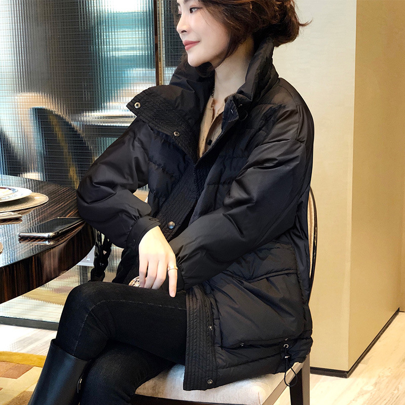 黑色轻薄保暖短款羽绒服女宽松小个子外套冬装2020年新款货欧洲站