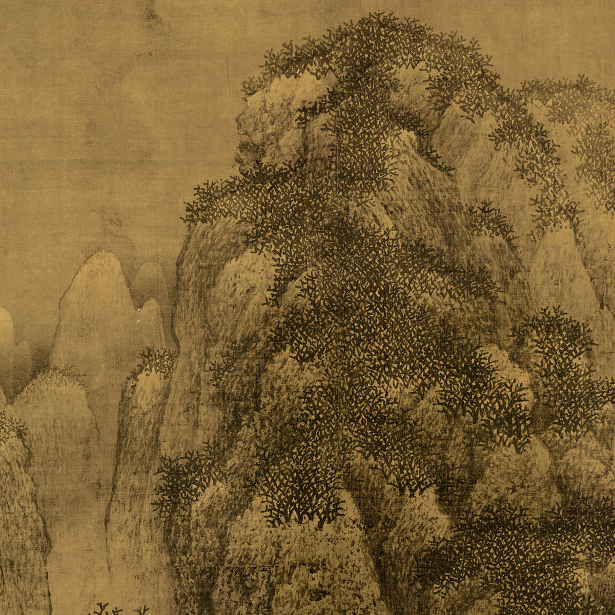 雪景寒林图范宽艺术微喷定制高清复制画芯批发宣纸绢布打印装饰画