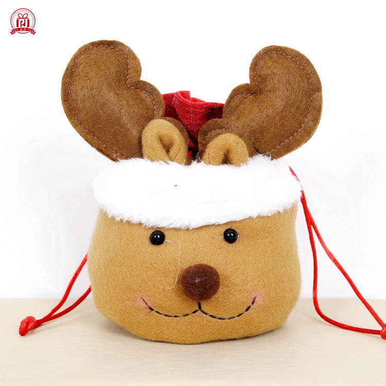 New Christmas Gift Bag Plush Christmas Eve Apple Gift Bag Festival Children Cartoon Candy Gift Bag