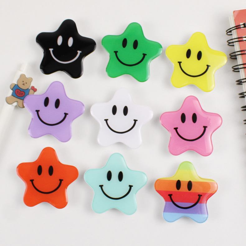 厂家直销 五角星滴胶笑脸气囊手机支架懒人桌面支架手机追剧直播