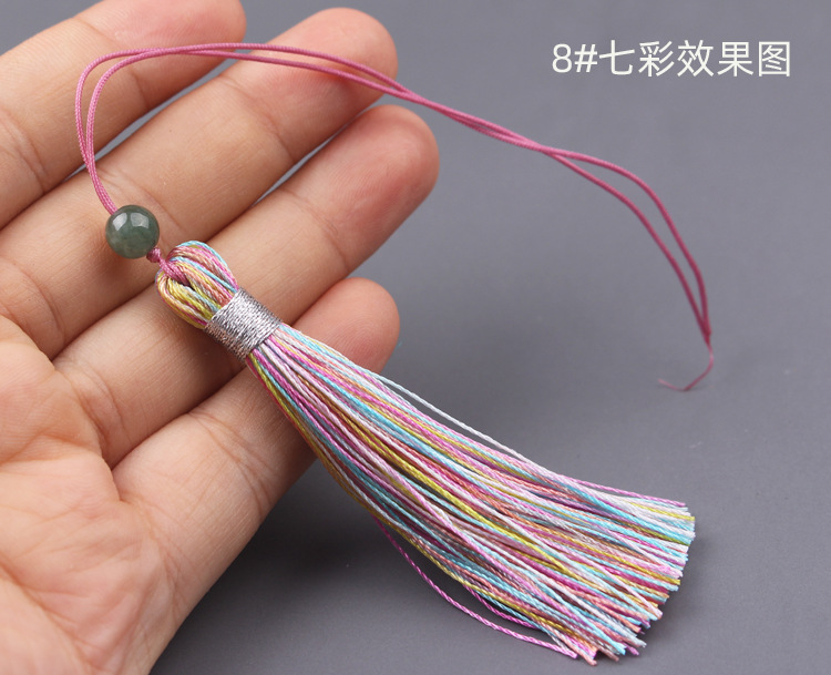 三角丝亮光冰丝流苏线3股五彩七彩线材diy穗子缠绕珠宝细线绳批发