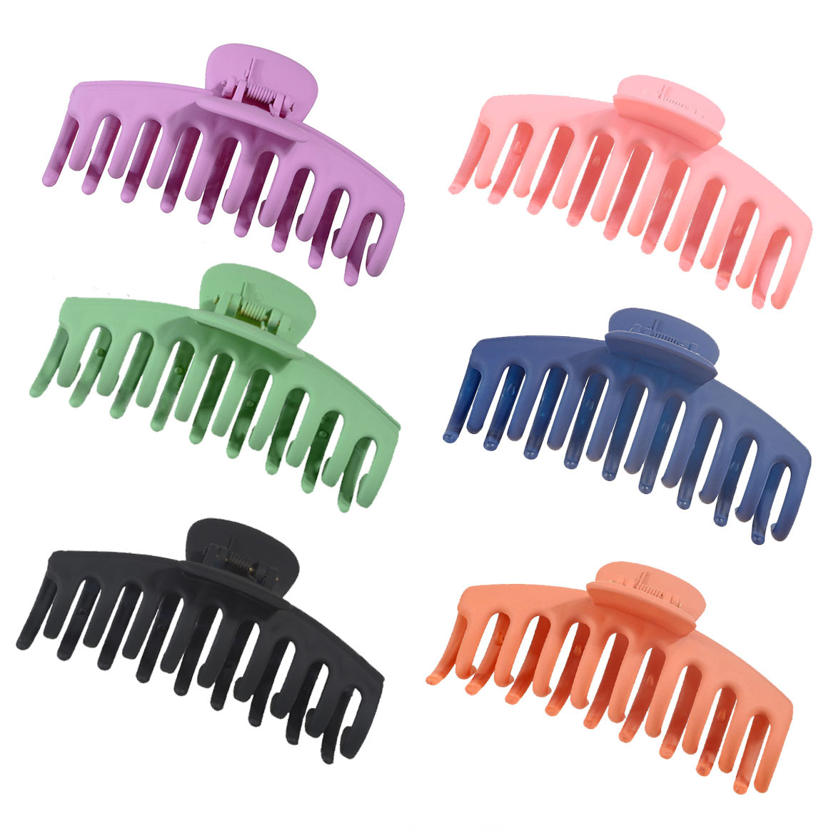 Amazon Frosted Grip Set Large Claw Clip Rubber Paint Barrettes Banana Clip Makeup Bath Non-Slip Hair Clip Accessories