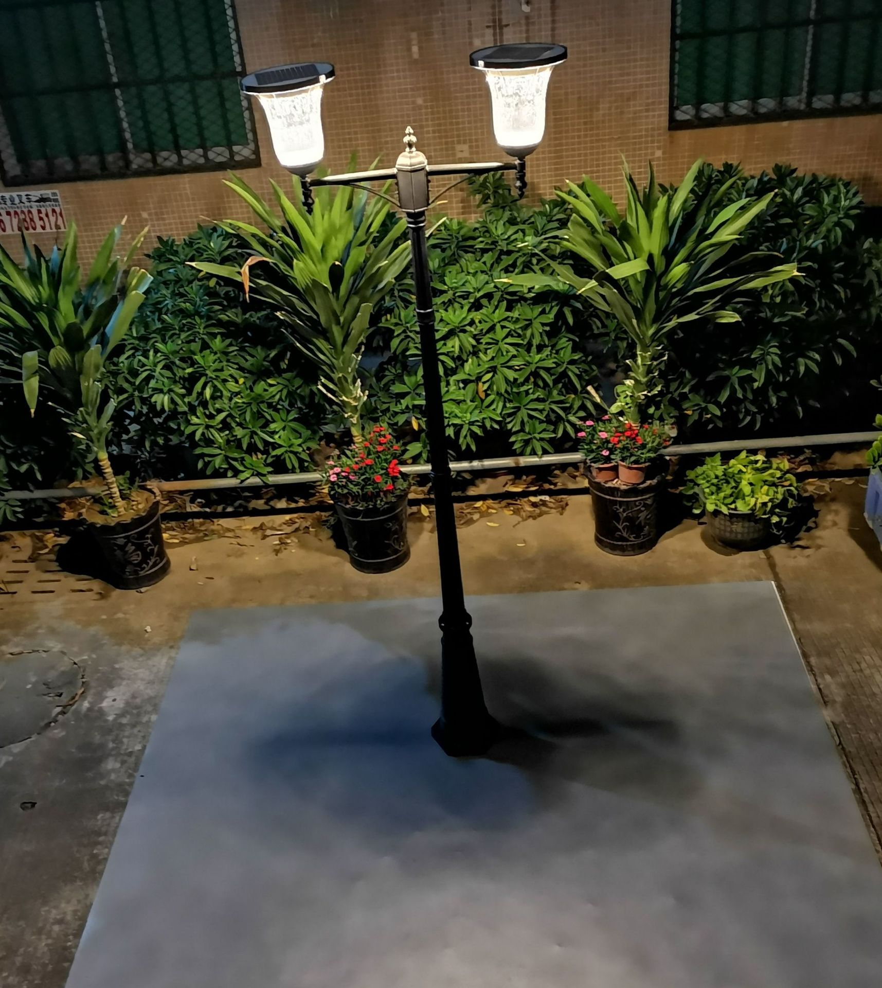 yx-4001 厂家直销生产批 新款户外太阳能灯 大白菜两头双头庭院灯