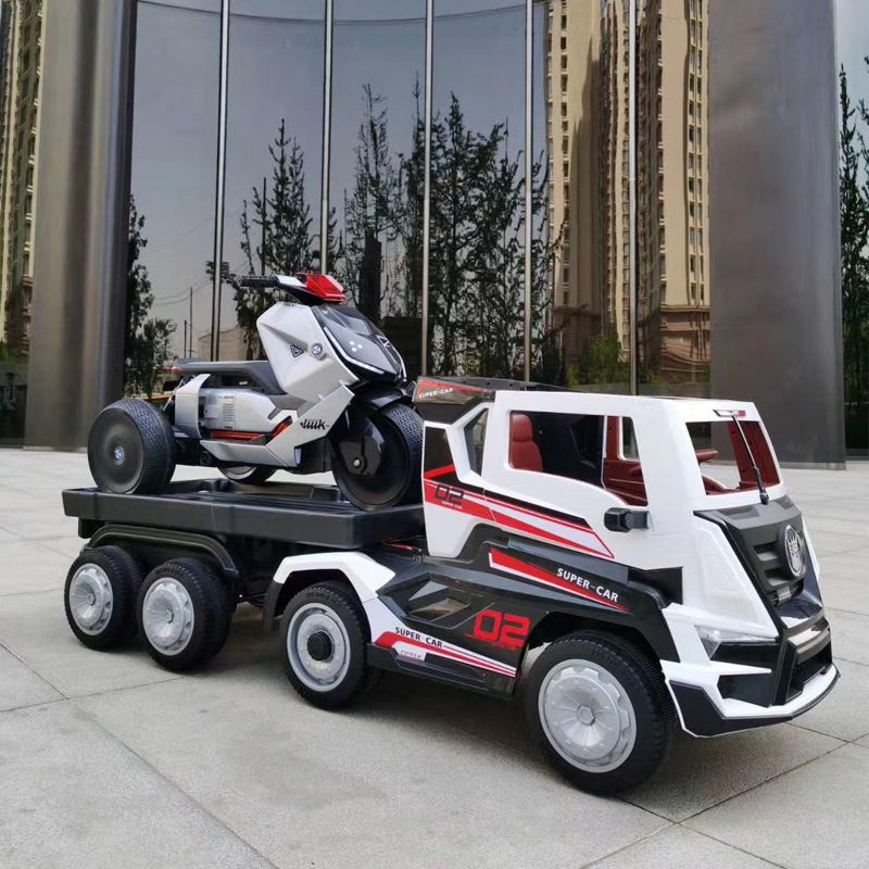 Children's Electric Truck Double Drive Four-Wheel Remote Control 2-8 Years Old Child Baby Toy Car Can Sit Double