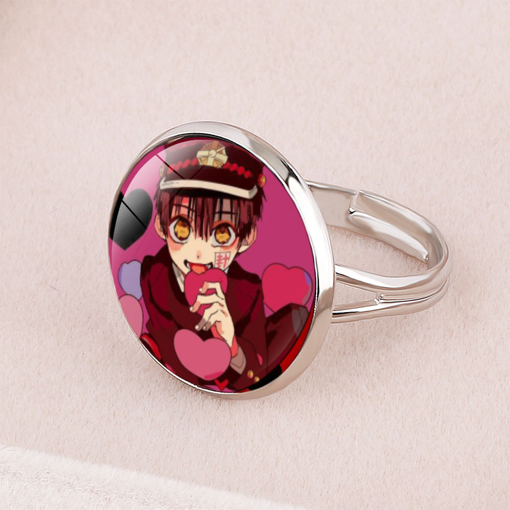 动漫周边二次元饰品地缚少年花子君水晶开口戒指时光宝石戒指