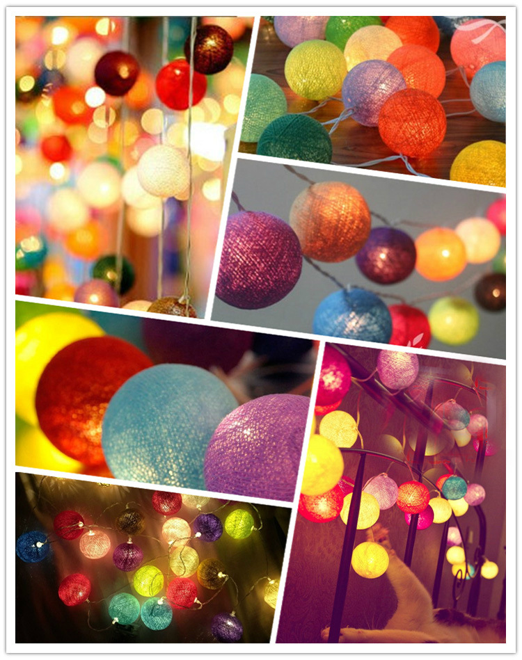 泰国棉线编织彩球灯派对装饰串灯儿童帐篷装饰灯生日晚会装饰彩灯