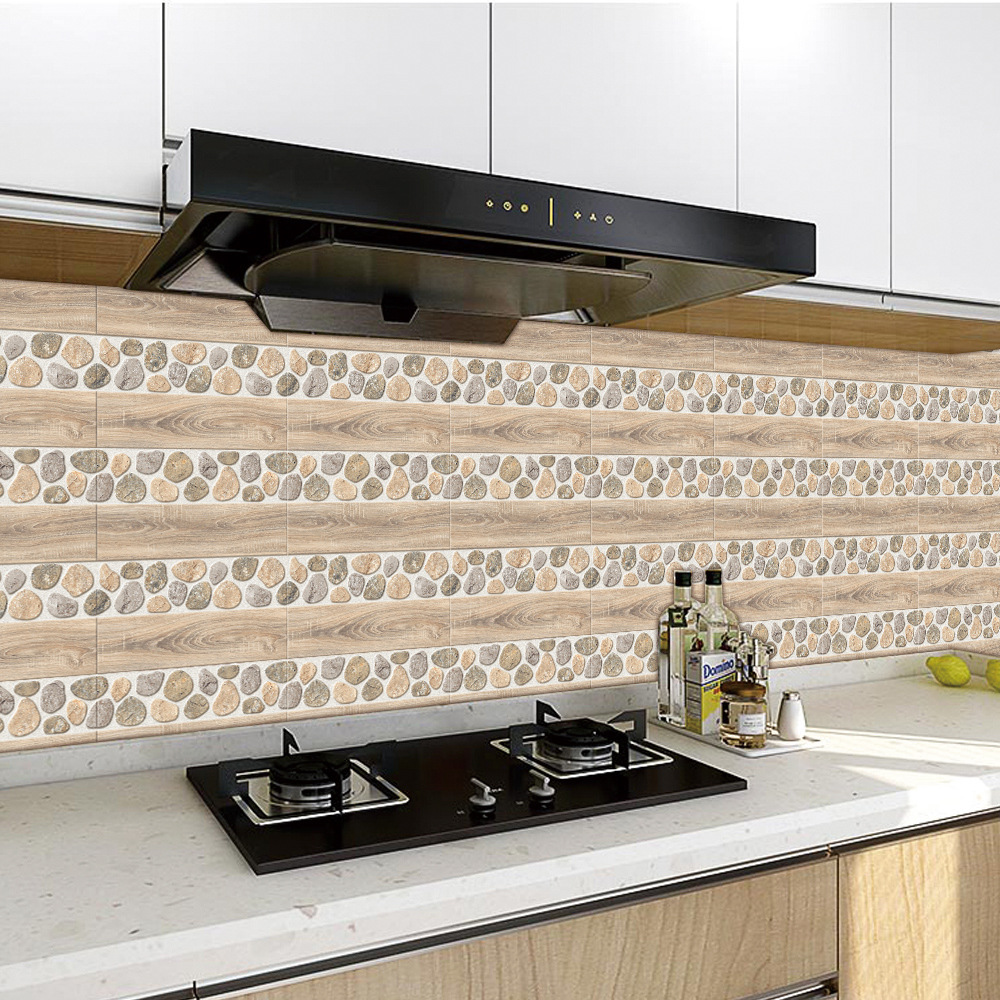 wdt022 仿木纹质感瓷砖贴仿古自粘瓷砖贴复古墙贴.可移除