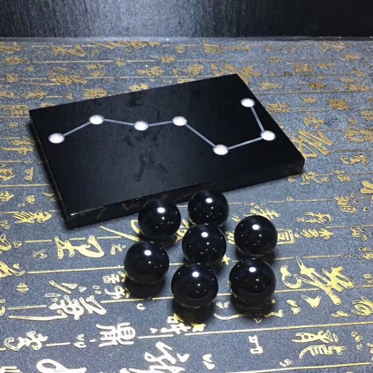 批发 天然黑曜石北斗七星阵摆件 家居饰品摆件 办公桌饰品