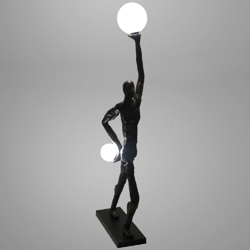 Nordic Art Sculpture Ball Lifting Abstract Figure Sales Office Hotel Hall Model Room Villa Living Room Floor Lamp