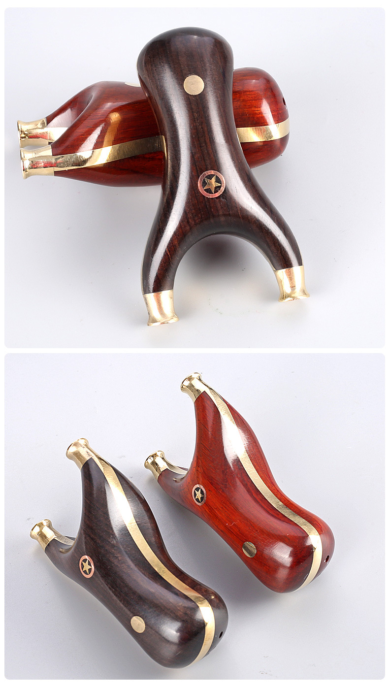 弹工扁皮弹弓迷你掌中宝圆撑头小巧飞虎弹工弹弓架木头实木弓