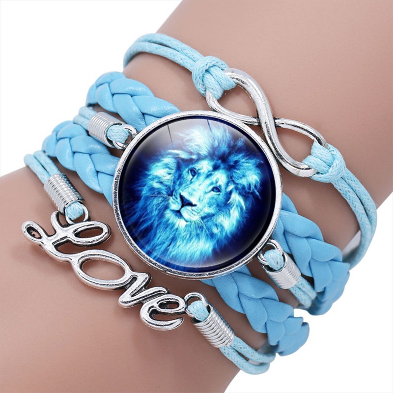 动物雄狮手环 经典手工编织多层皮绳手链 外贸电商厂家一手货源