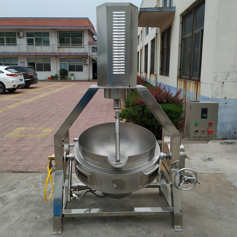 辣椒酱搅拌熬制设备 电动炒茶叶机器 大型不锈钢加热食堂煮粥锅